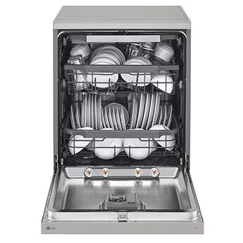 DFB435FV LG Dishwasher, TrueSteam™, 15 Place Setting, QuadWash™, ThinQ™ (Wi-Fi), Auto Open Door, Prime Silver