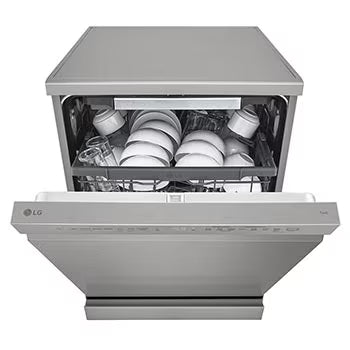 DFB435FV LG Dishwasher, TrueSteam™, 15 Place Setting, QuadWash™, ThinQ™ (Wi-Fi), Auto Open Door, Prime Silver
