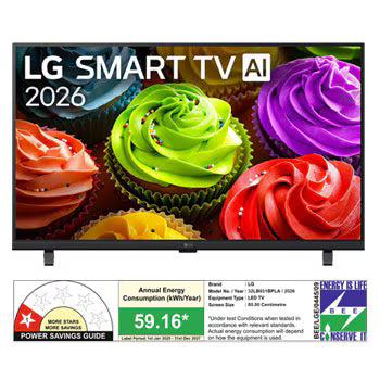 81.28 cm (32) LG SMART TV AI 32LB651BPLA FHD with α5 Processor Gen9, with HDR10 2026