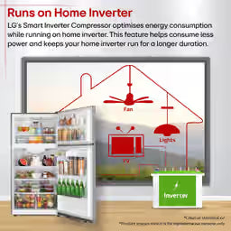 GLT6816ODMC LG Double Door Refrigerator with Smart Inverter Compressor and Multi-Air Flow, Black Finish, 1 Star