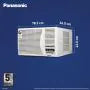 CW-LN183CM Panasonic 1.5 Ton 3 Star Fixed Speed Window AC (48°C Oper., Copper Cond.,2-Way, PM0.1 Filter, Powerful Mode, CW-LN183CM, White