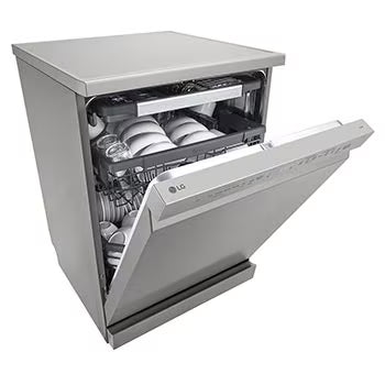 DFB435FV LG Dishwasher, TrueSteam™, 15 Place Setting, QuadWash™, ThinQ™ (Wi-Fi), Auto Open Door, Prime Silver