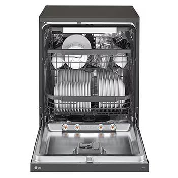 DFB435FV LG Dishwasher, TrueSteam™, 15 Place Setting, QuadWash™, LG's EasyRack™, ThinQ™ (Wi-Fi), Auto Open Dry, Matte Black
