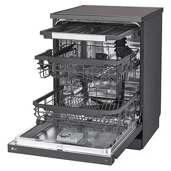 DFB435FV LG Dishwasher, TrueSteam™, 15 Place Setting, QuadWash™, LG's EasyRack™, ThinQ™ (Wi-Fi), Auto Open Dry, Matte Black