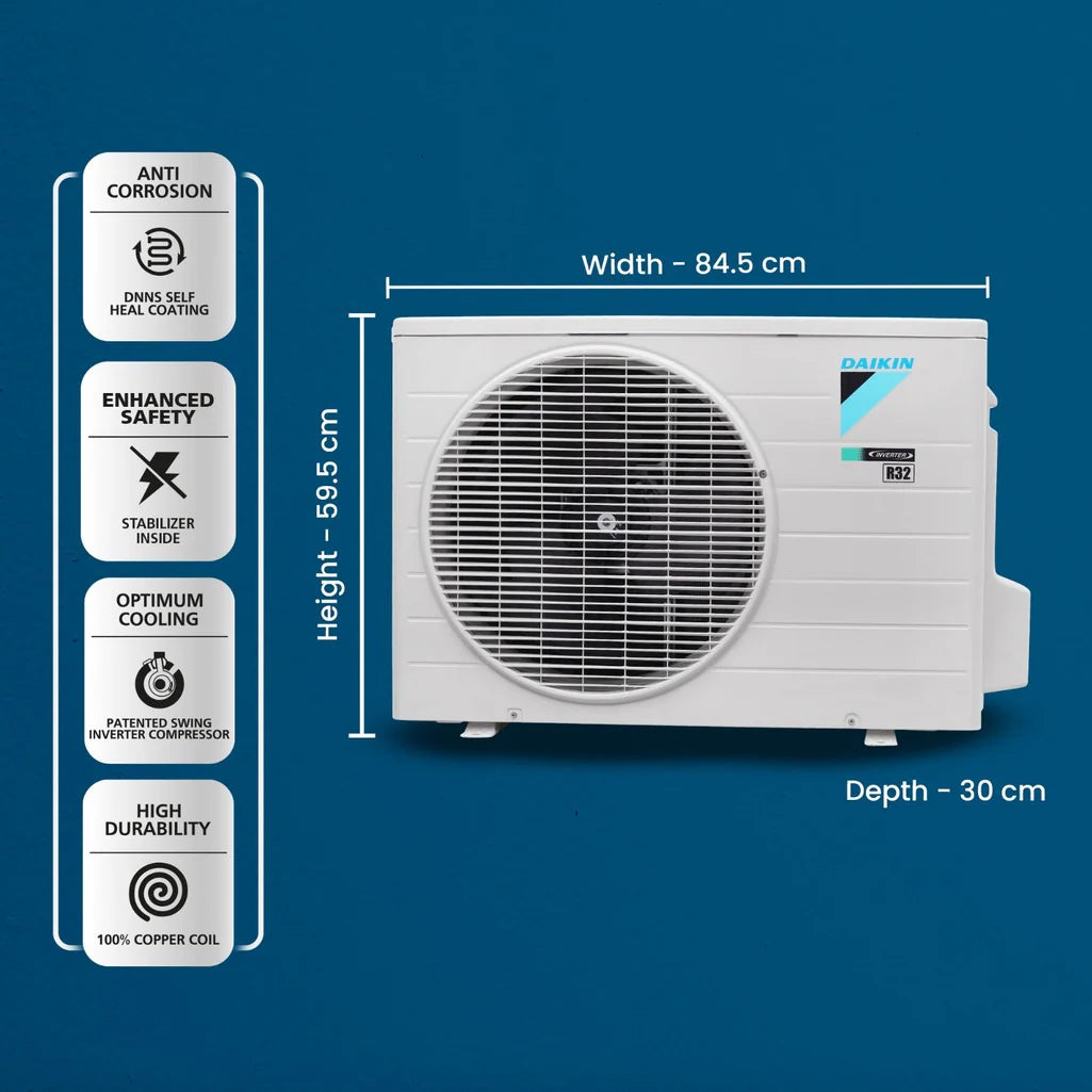FTKC50 Daikin AC 1.5 Ton - Inverter - 3 Star - Split AC