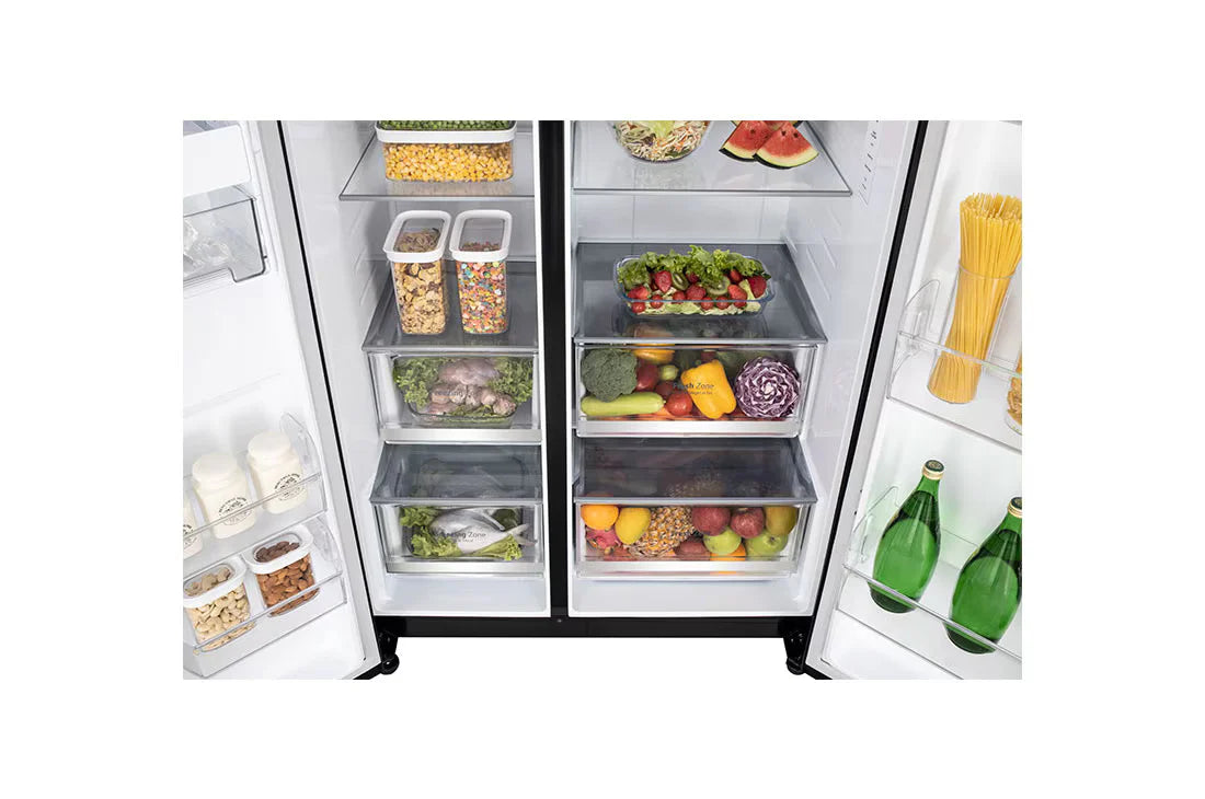 LG GL-B257DBM3 650 L Side-by-Side Convertible Refrigerator – Smart Inverter Compressor, Hygiene Fresh+, DoorCooling+, Smart Diagnosis, Premium Black Glass Finish