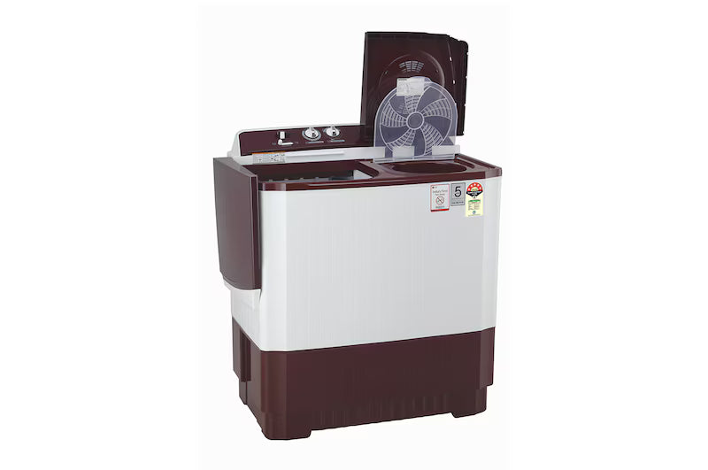 LG 10.5Kg Semi Automatic Washing Machine, Roller Jet Pulsator + Soak, Burgundy, 5 Star
