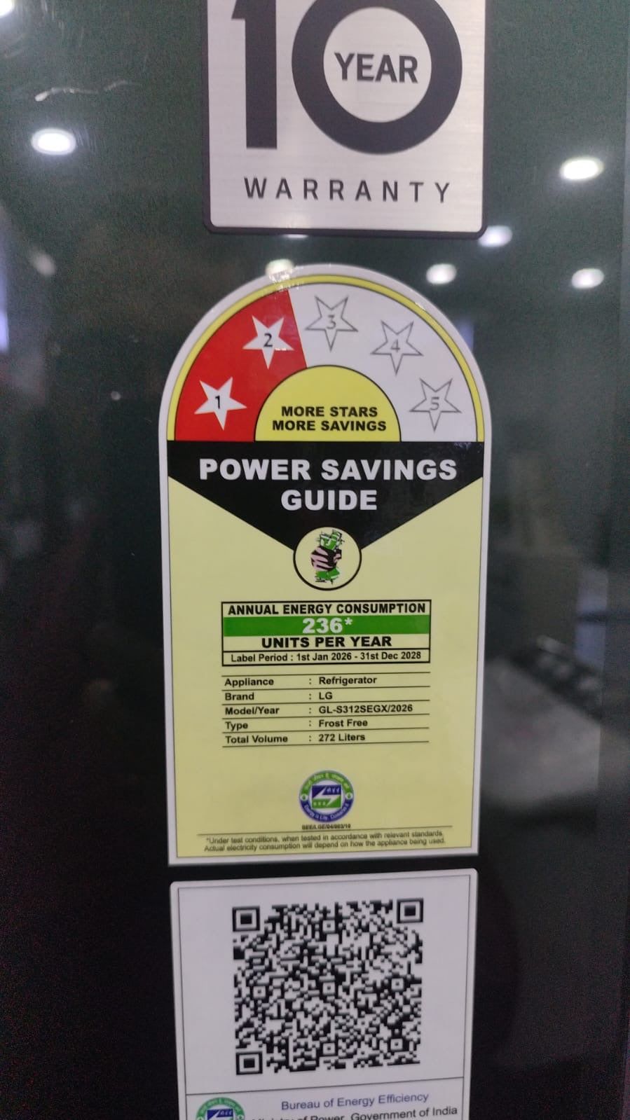 LG GL- S312SEGX | LG 272 Ltr, 3 Star, Double Door Refrigerator, Convertible, Smart Diagnosis™, Emerald Green Finish