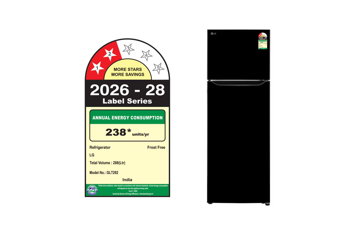 LG GLT2926PDES 288 L Double Door Refrigerator, Convertible, Multi Air Flow, Ebony Sheen, 2 Star