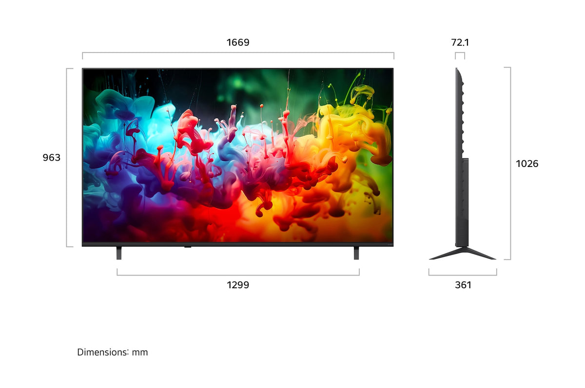 LG 189cm (75) QNED AI QNED70 Mini LED 4K Smart TV 2026 75QNED70BLA