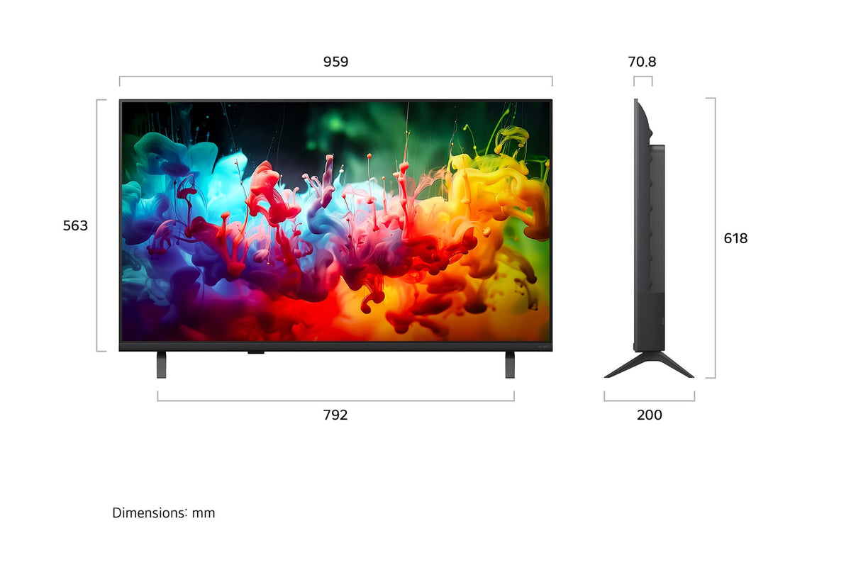LG 108cm (43) QNED AI QNED70 Mini LED 4K Smart TV 2026 43QNED70BLA