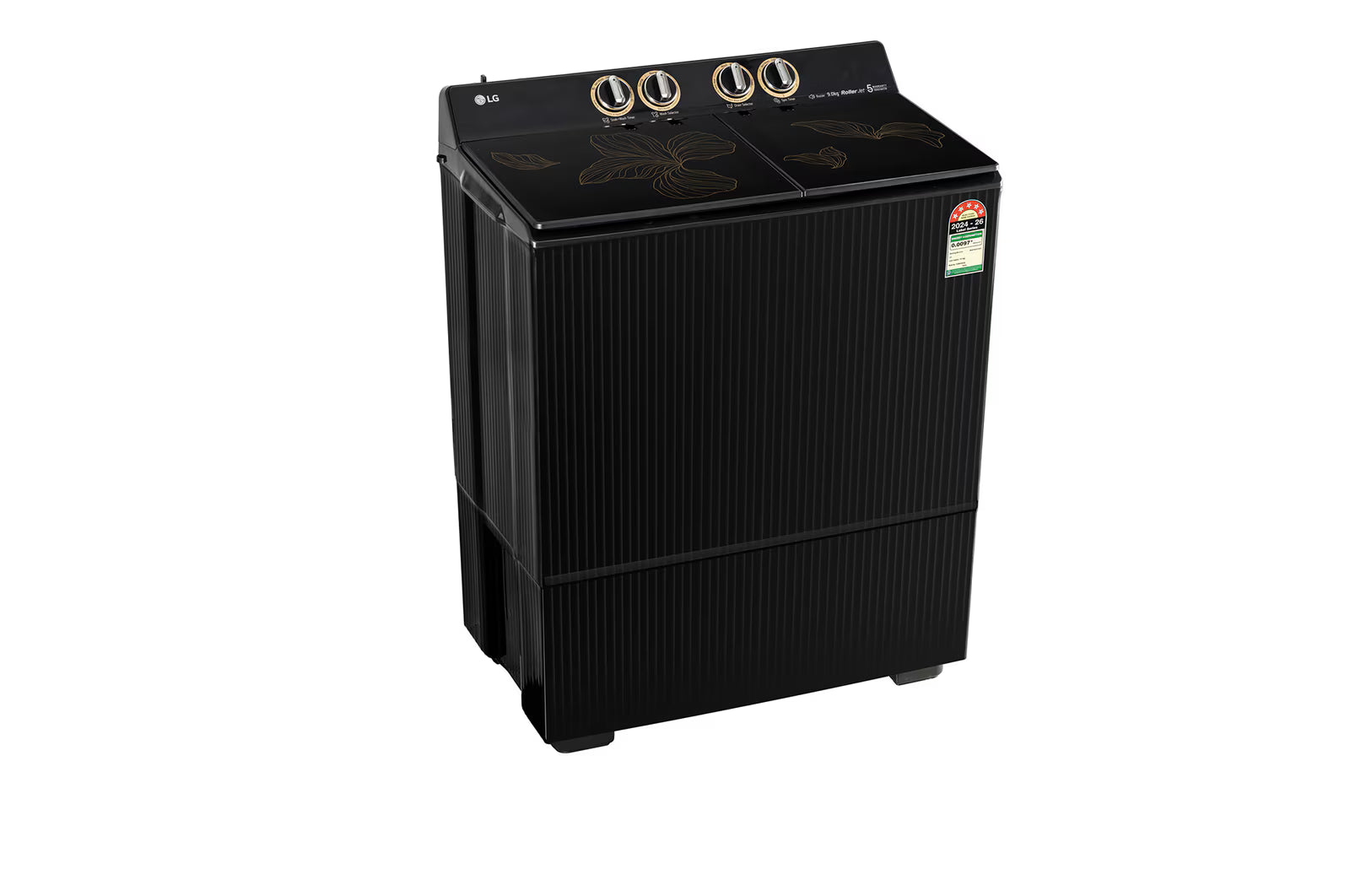 LG 9 KG Washing Machine PX900H9SO4Z with Dual Spin Shower, 3+1 Wash Program, Rat Away Technology, Onyx Black, 5 Star