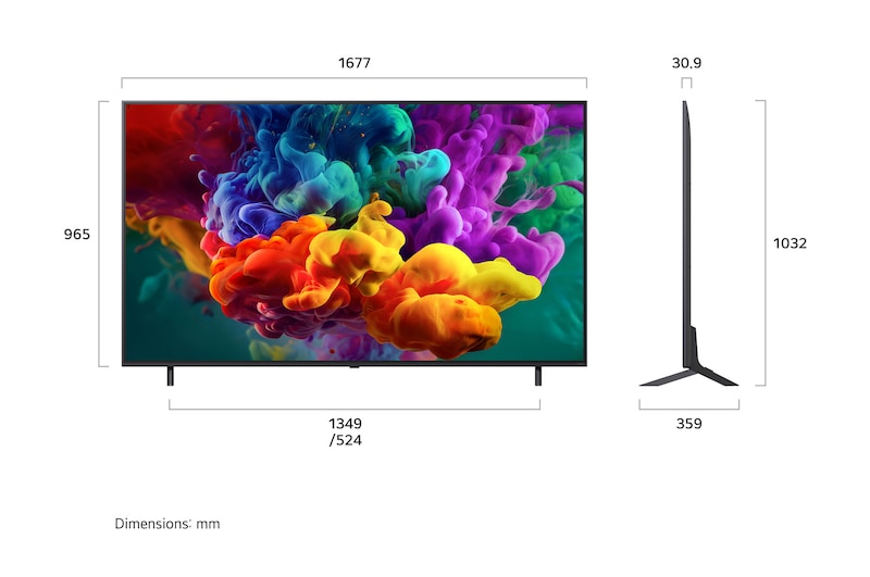 LG 75QNED85BLA 189 cm (75) LG QNED evo AI 4K MiniLED TV 75QNED85BLA with α8 AI Processor Gen3, with HDR10 Pro 2026