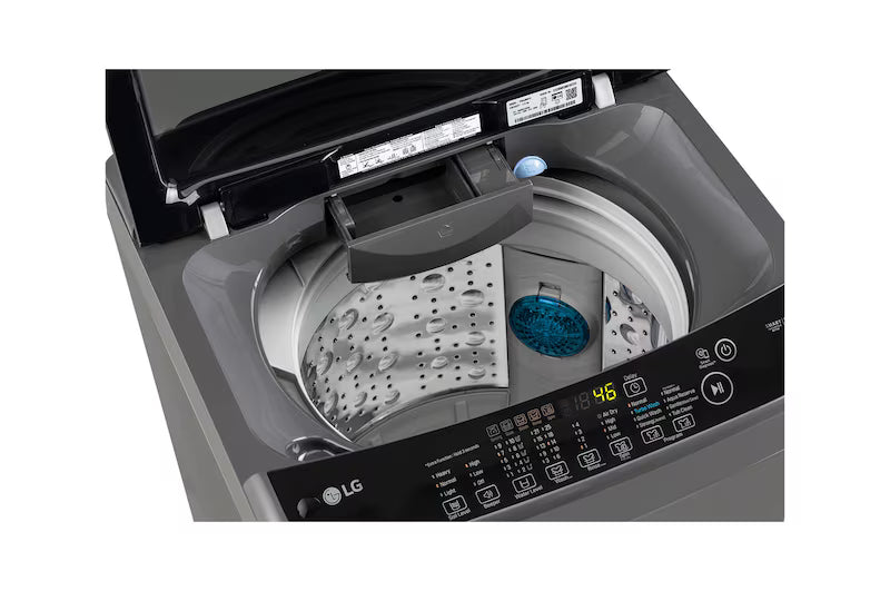 LG 8Kg Top Load Washing Machine, Smart Inverter Motor, Auto Tub Clean, Middle Black, 5 Star