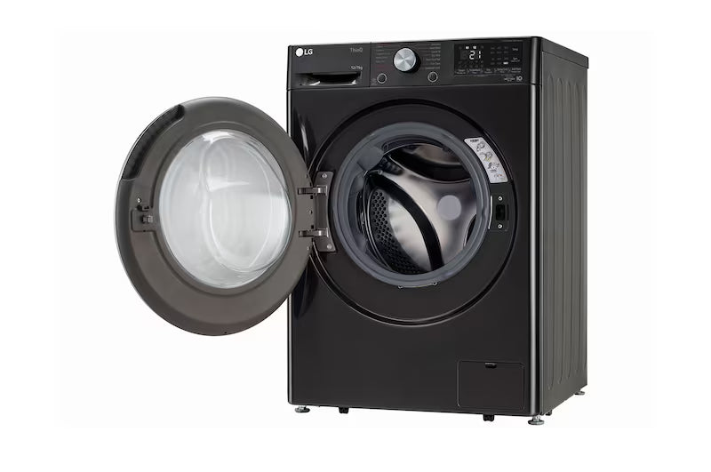 LG 12/7Kg Front Load Washer Dryer, AI Direct Drive™, Platinum Black