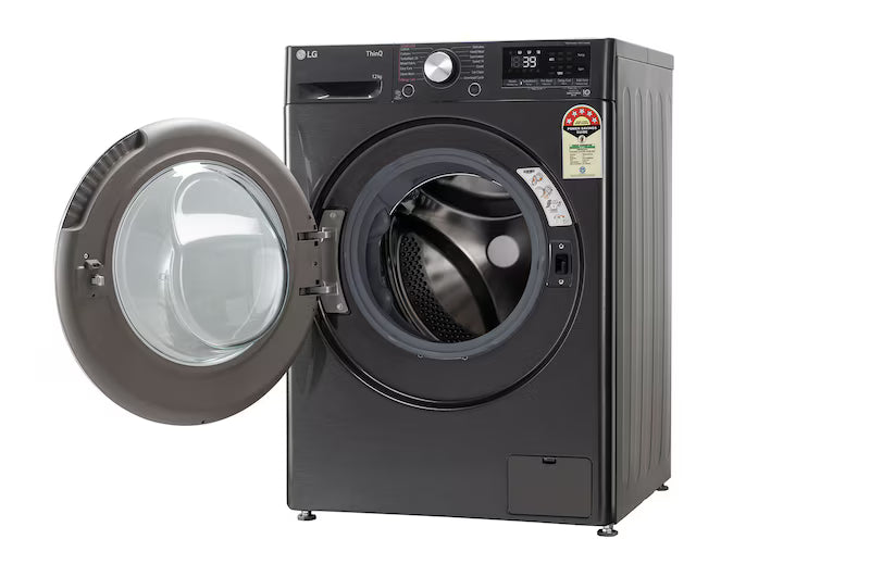 LG 12Kg Front Load Washing Machine, AI Direct Drive™, Platinum Black, 5 Star