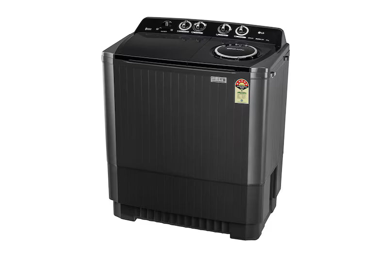LG 11.5Kg Semi Automatic Washing Machine, Roller Jet Pulsator + Soak, Full Black, 5 Star