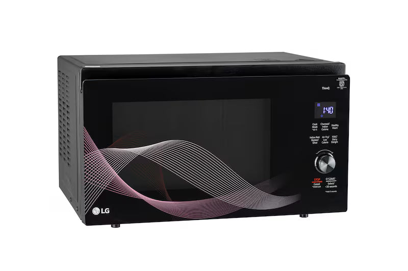 LG 32 L Convertible Microwave Oven with Air Fry, Charcoal Lighting Heater™, 431 Auto Cook Menu Powered by Thinq, Black