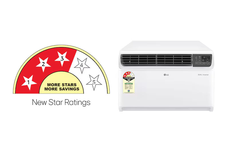 LG 3 Star (1.5) Window AC, Dual Inverter, Convertible 4-in-1 Cooling, 100% Copper Tubes, ADC Sensor, 4.7 kW, 2026 Model