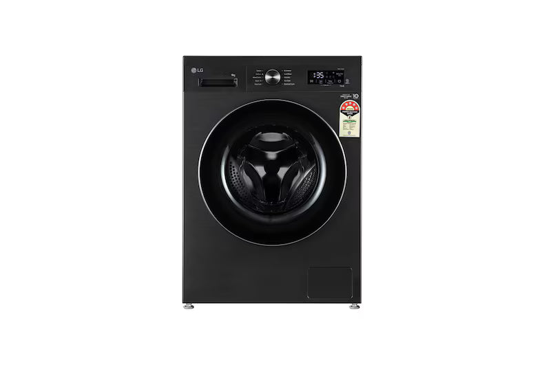 LG 9Kg Front Load Washing Machine, Inverter Direct Drive™, Platinum Black, 5 Star