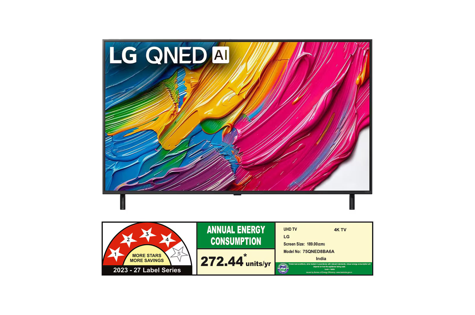 LG 189cm (75) QNED 8BA Smart TV with α7 AI Processor 4K Gen8, Filmmaker Mode with Dolby Atmos