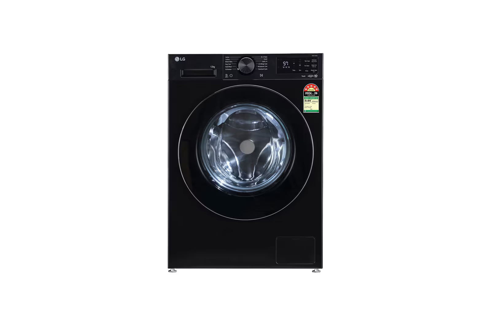 12 KG Front Load Washing Machine, AI Direct Drive™, 6 Motion DD, Steam, Onyx Black, 5 Star
