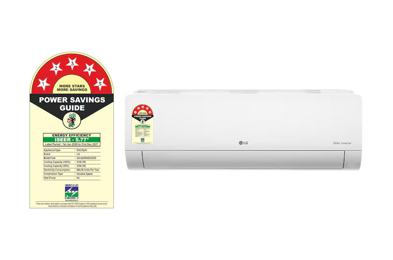 LG 3 Star (1.5) Split AC, Hot and Cold, Dual inverter Compressor, Super Convertible 5-in-1 Cooling, 5.2 kW, 2025 Model