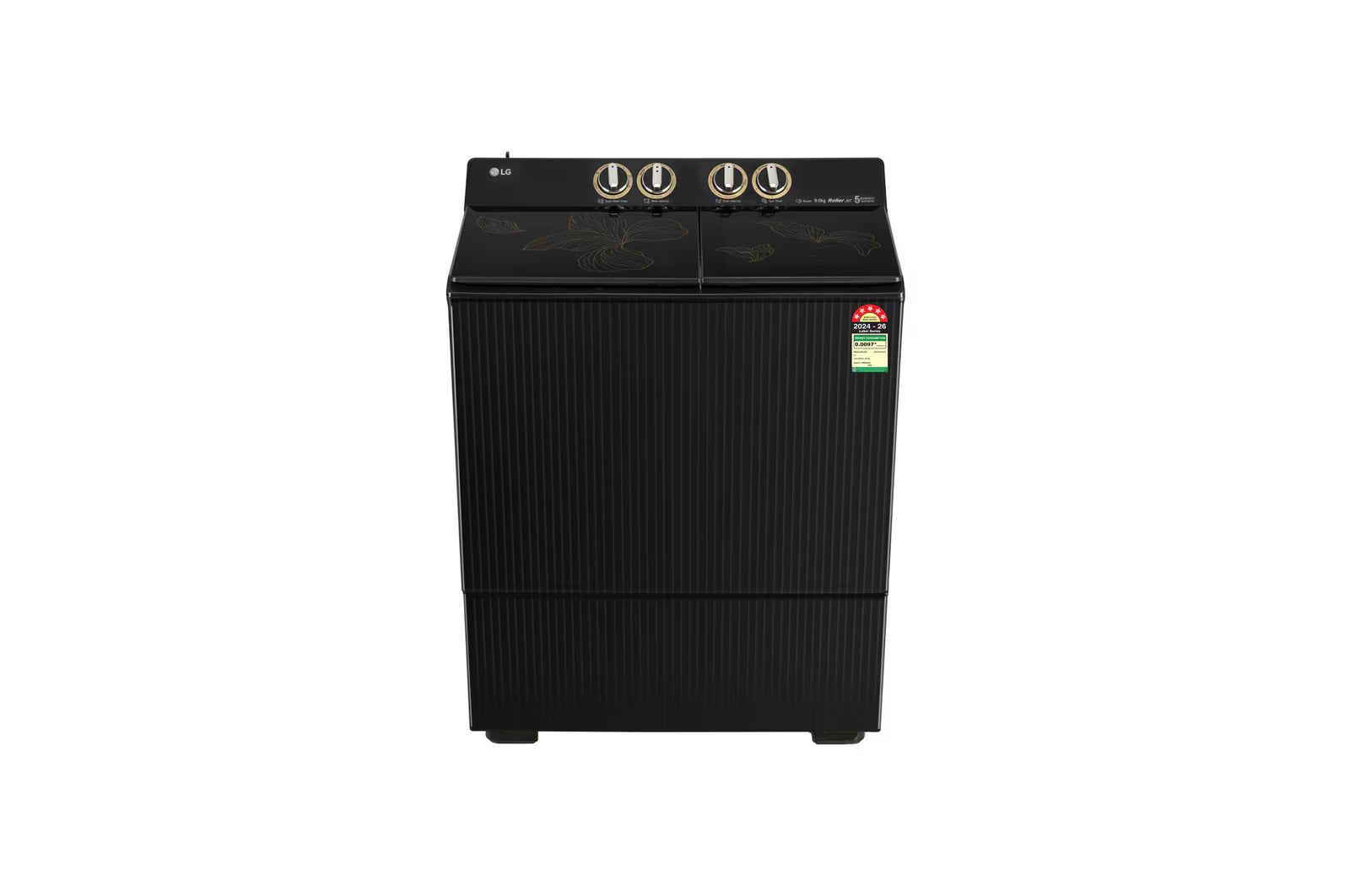 LG 9 KG Washing Machine PX900H9SO4Z with Dual Spin Shower, 3+1 Wash Program, Rat Away Technology, Onyx Black, 5 Star