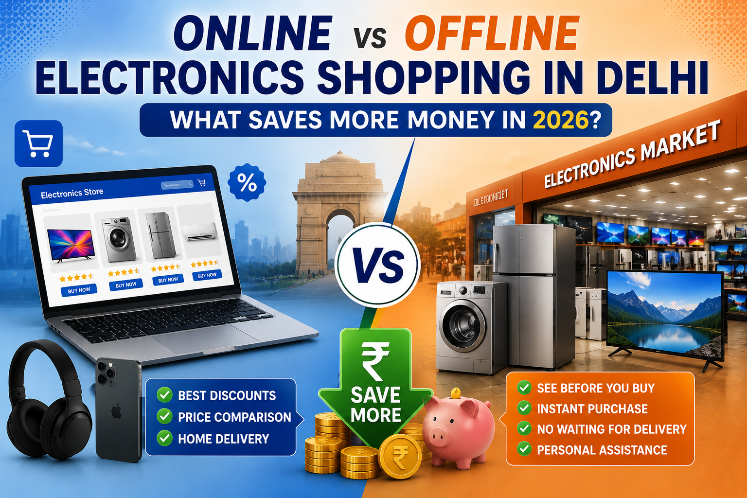 Online vs Offline Electronics Shopping in Delhi: What Saves More Money in 2026?