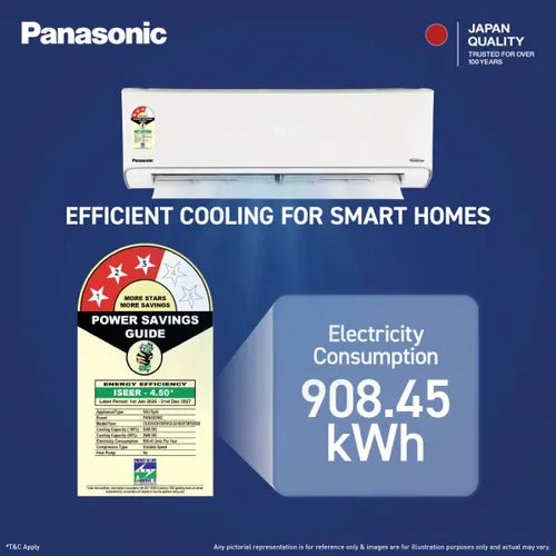Panasonic 1.5 Ton 3 Star Inverter Split AC | Copper Condenser | 8-in-1 Convertible | PM 0.1 Filter | 4-Way Swing | High Ambient Cooling (CSEU18CKY3XFH, 2026 Model)