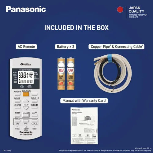 Panasonic 1.5 Ton 3 Star Inverter Split AC | Copper Condenser | 8-in-1 Convertible | PM 0.1 Filter | 4-Way Swing | High Ambient Cooling (CSEU18CKY3XFH, 2026 Model)