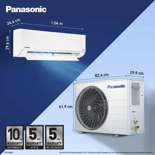 Panasonic 2 Ton 3 Star Inverter Split AC | Copper Condenser | 8-in-1 Convertible | PM 0.1 Filter | 4-Way Swing (CSEU24CKY3F, 2026 Model)