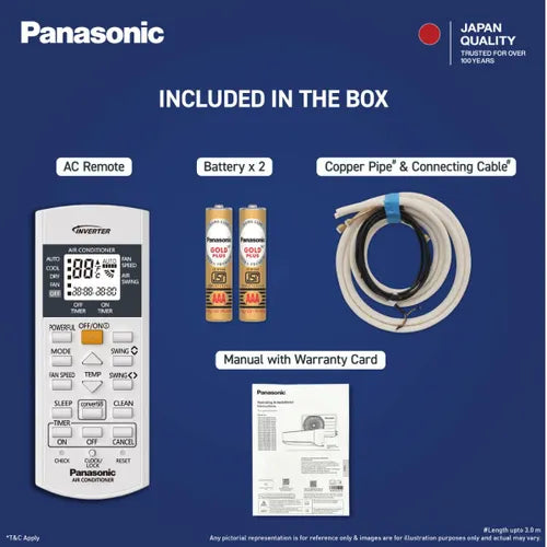 Panasonic 2 Ton 3 Star Inverter Split AC | Copper Condenser | 8-in-1 Convertible | PM 0.1 Filter | 4-Way Swing (CSEU24CKY3F, 2026 Model)