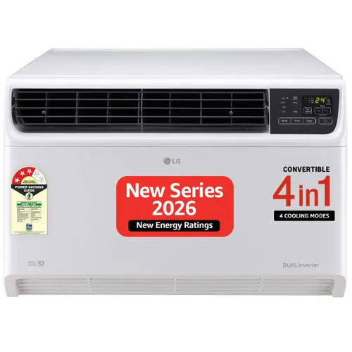 LG 1.5 Ton 3 Star DUAL Inverter Window Smart AC | 100% Copper Condenser | Convertible 4-in-1 Cooling | ThinQ and Voice Control | Super Silent Operation (AW-Q18WWXA, 2026 Model - New BEE Star Rated) White