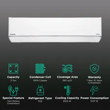 CS/CU-EU24AKY5FM Panasonic EU 7 in 1 Convertible 2 Ton 5 Star Inverter Split Smart AC with AI Mode (Copper Condenser, CS/CU-EU24AKY5FM