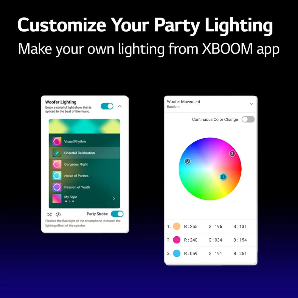LG XBOOM XL5S 200W Bluetooth Party Speaker (Multi Color Ring Lighting & Double Strobe Lighting, 2.1 Channel, Black)