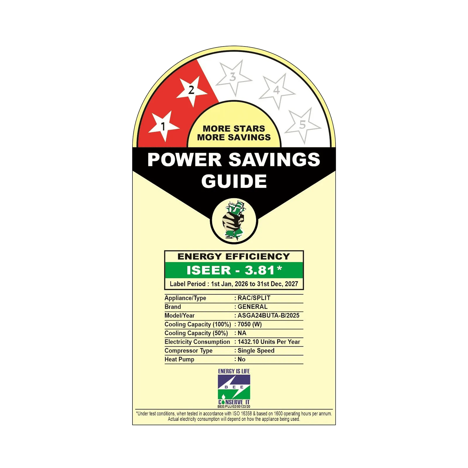 ASGA24BUTA-B O GENERAL Buta 2 Ton 2 Star Split AC Copper Condense