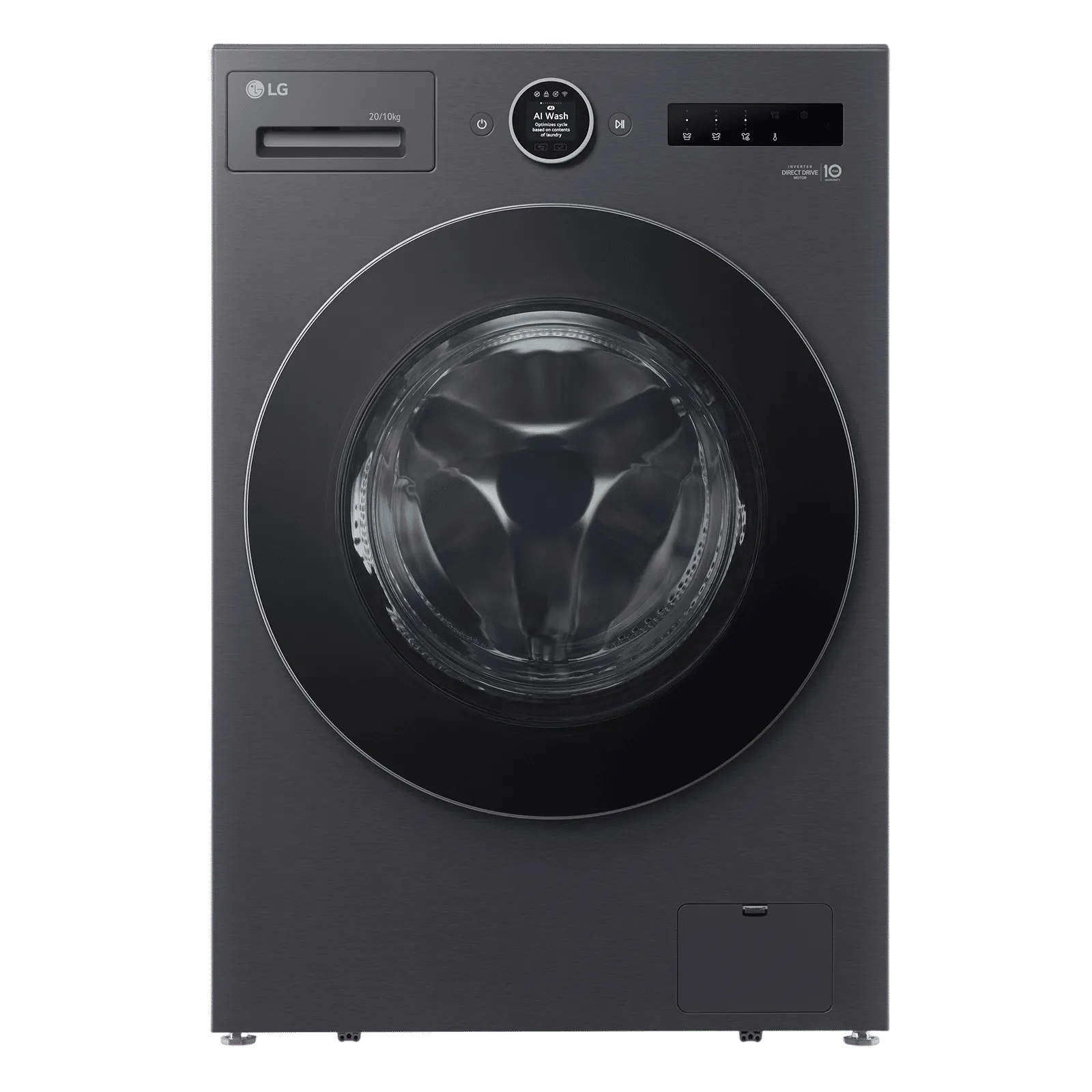 FDX92010A9K LG 20/10 kg Wi-Fi Inverter Fully Automatic Front Load Washing Machine Essence Black)