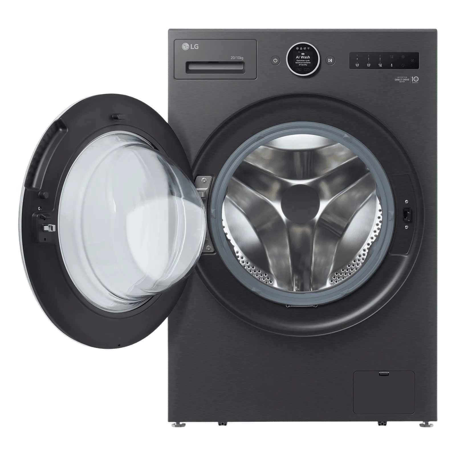 FDX92010A9K LG 20/10 kg Wi-Fi Inverter Fully Automatic Front Load Washing Machine Essence Black)