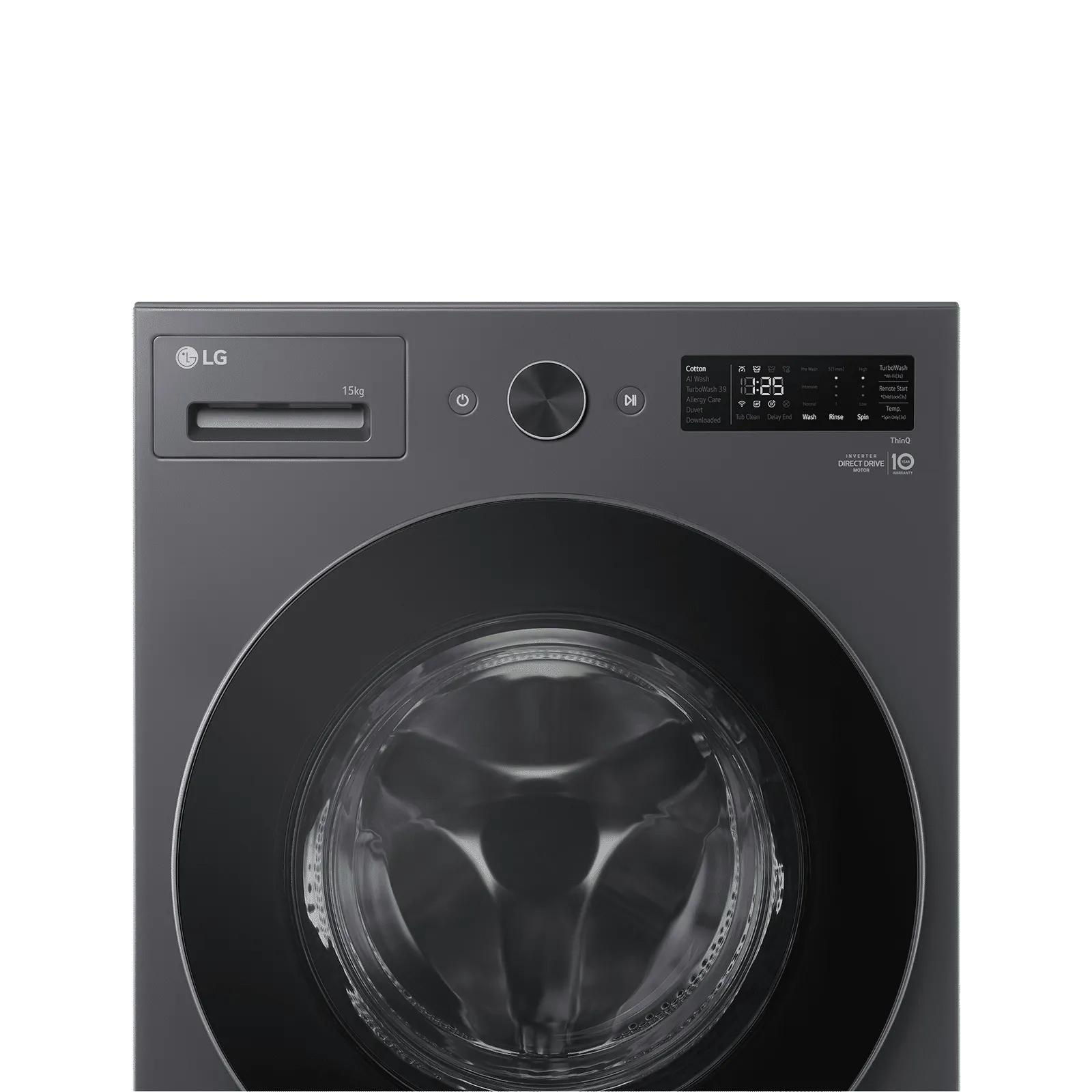LG FX62515B9E 15Kg AI Front Load Washer (Inverter Direct Drive, Turbo Wash 360°, Steam+, Wi-Fi Enabled, Essence Graphite Save 17%