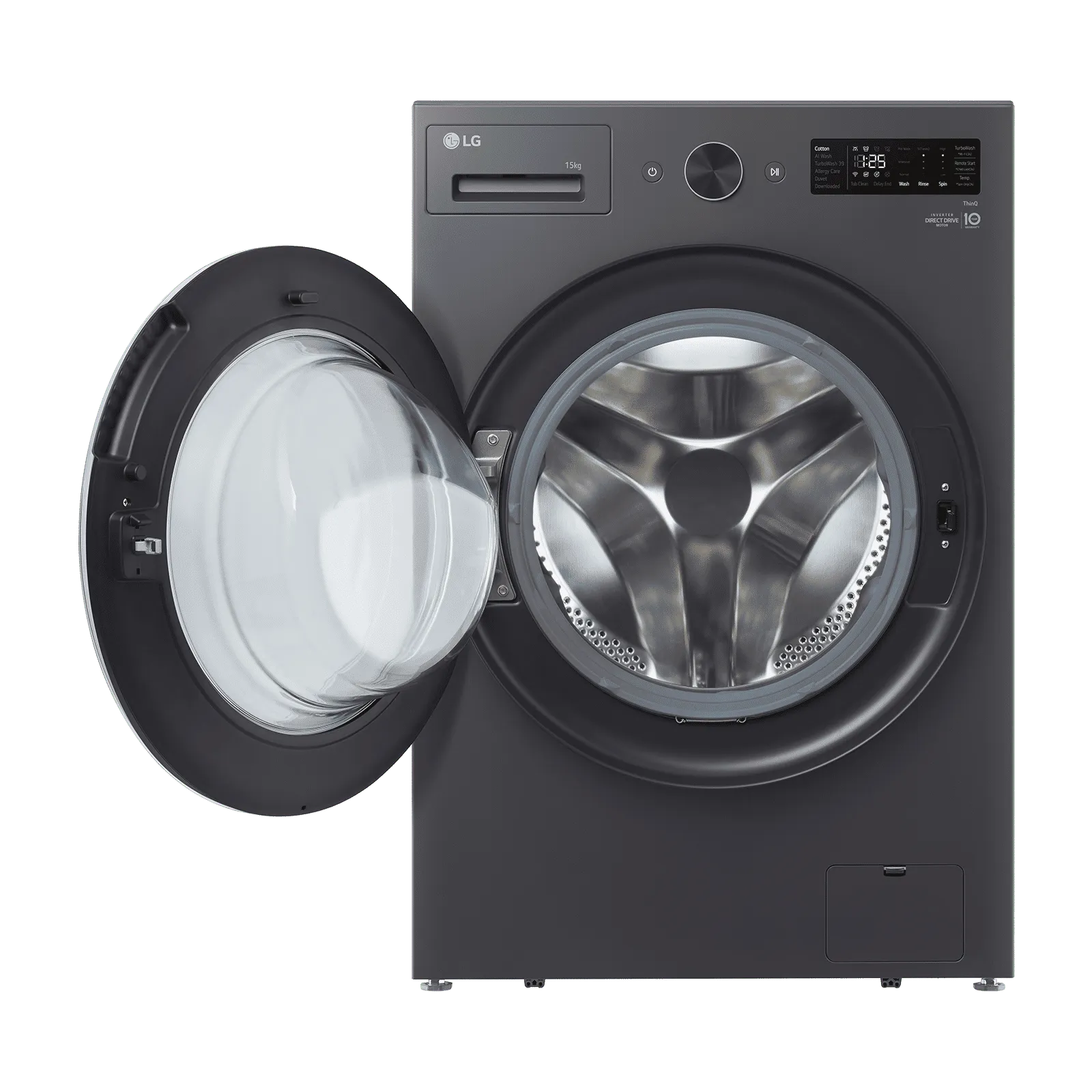 LG FX62515B9E 15Kg AI Front Load Washer (Inverter Direct Drive, Turbo Wash 360°, Steam+, Wi-Fi Enabled, Essence Graphite Save 17%