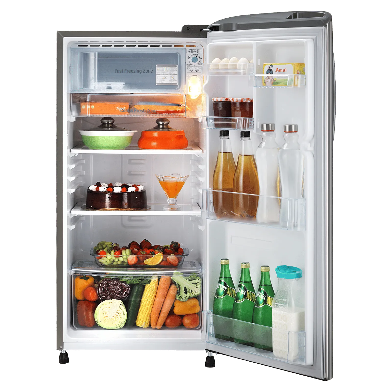 GLD1936YAPZ, LG 185 Litres 3 Star Direct Cool Single Door Refrigerator with Smart Inverter Compressor