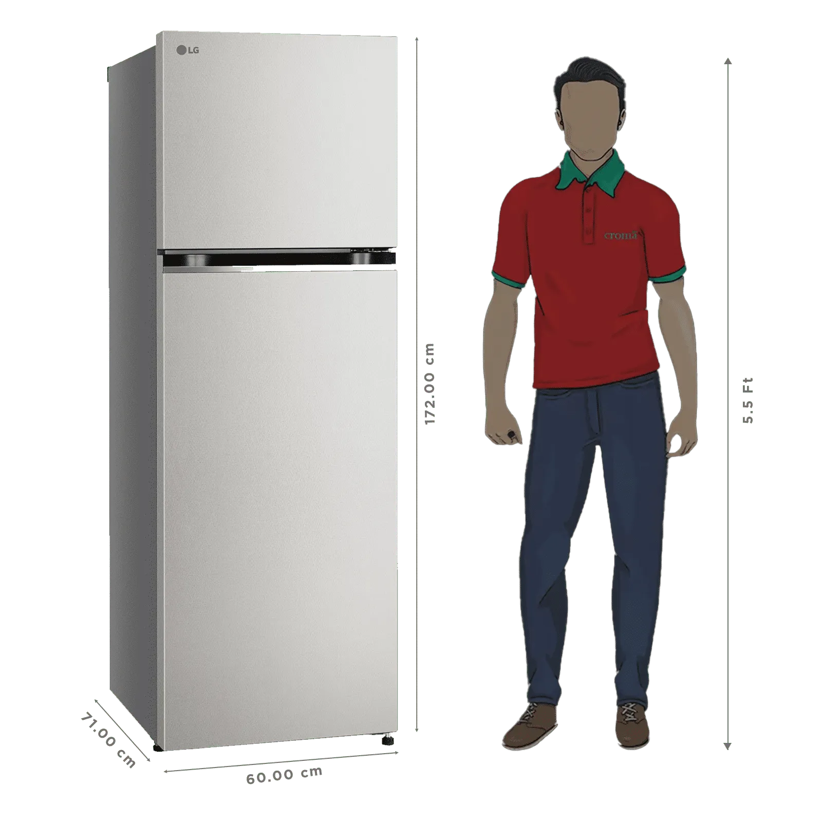 GLT3426SNUS LG 343 Litres 2 Star Frost Free Double Door Convertible Refrigerator with Smart Diagnosis
