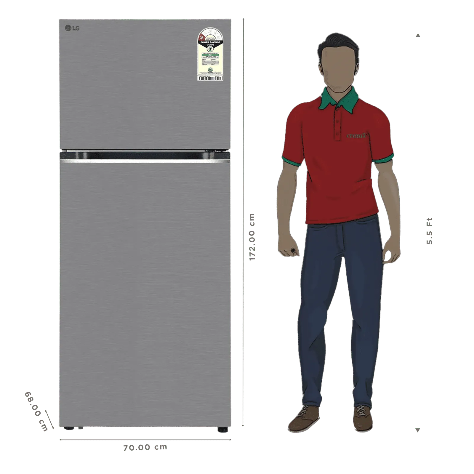 GLT3816NFDS LG 380 Litres 1 Star Frost Free Double Door Refrigerator with Multi Air Flow