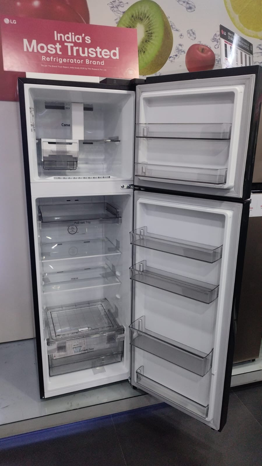 LG GL- S312SEGX | LG 272 Ltr, 3 Star, Double Door Refrigerator, Convertible, Smart Diagnosis™, Emerald Green Finish