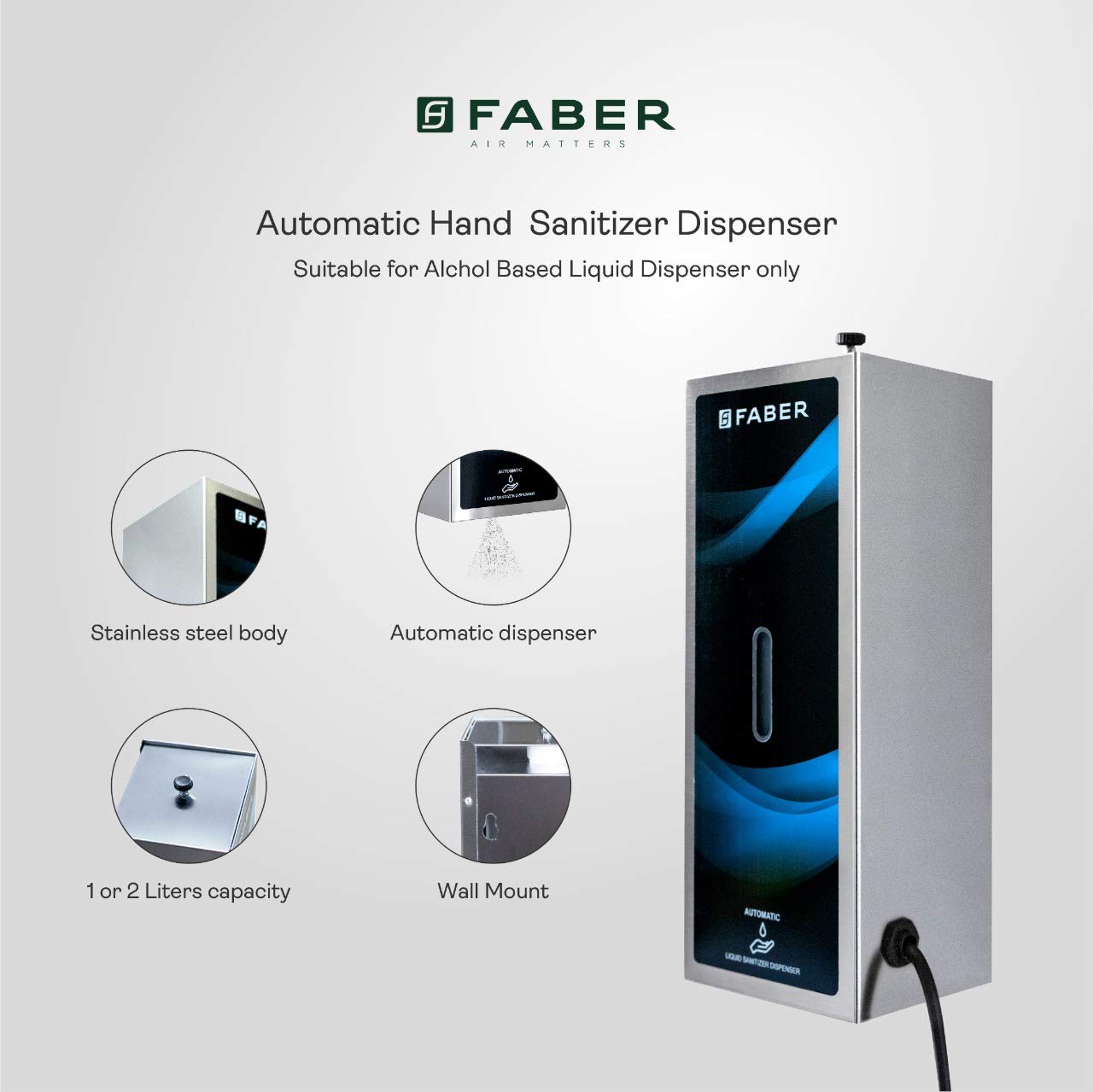 FABER AUTOMATIC SANITIZER DISPENSER 1LSS