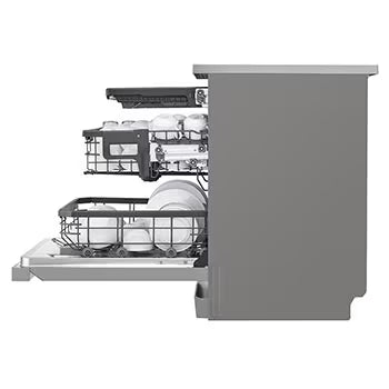 DFB435FV LG Dishwasher, TrueSteam™, 15 Place Setting, QuadWash™, ThinQ™ (Wi-Fi), Auto Open Door, Prime Silver