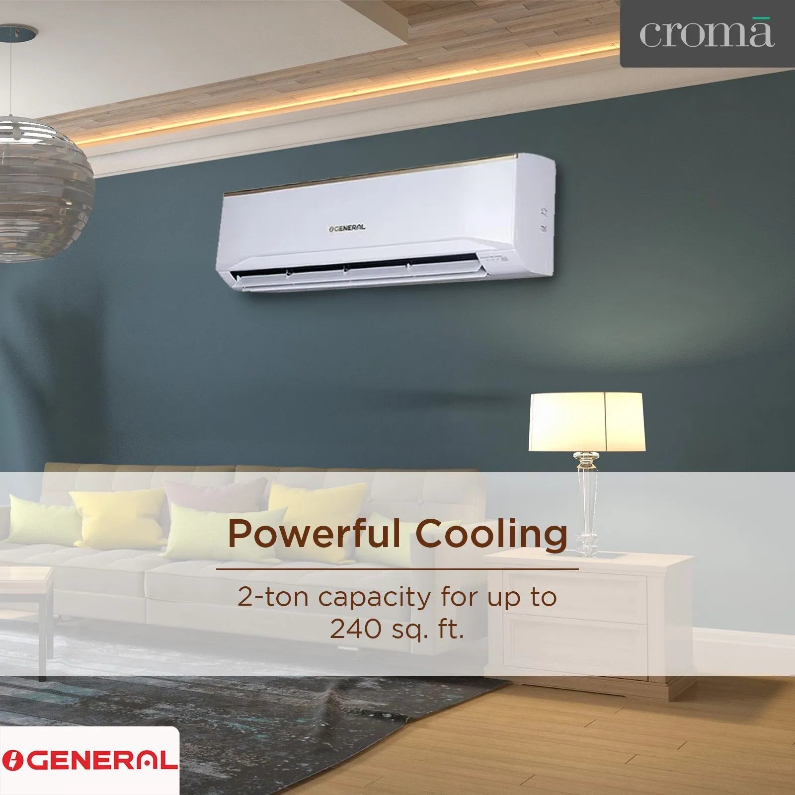 ASGA24BUTA-B O GENERAL Buta 2 Ton 2 Star Split AC Copper Condense