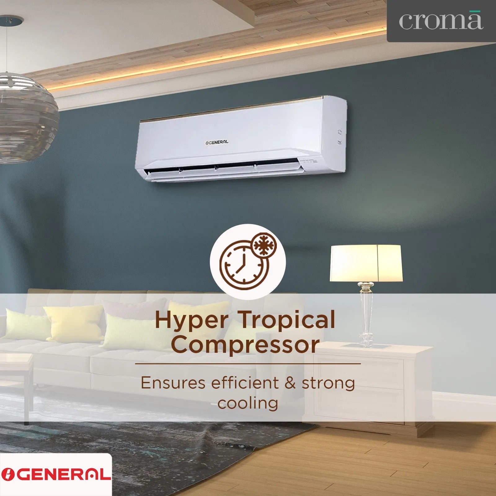 ASGA24BUTA-B O GENERAL Buta 2 Ton 2 Star Split AC Copper Condense