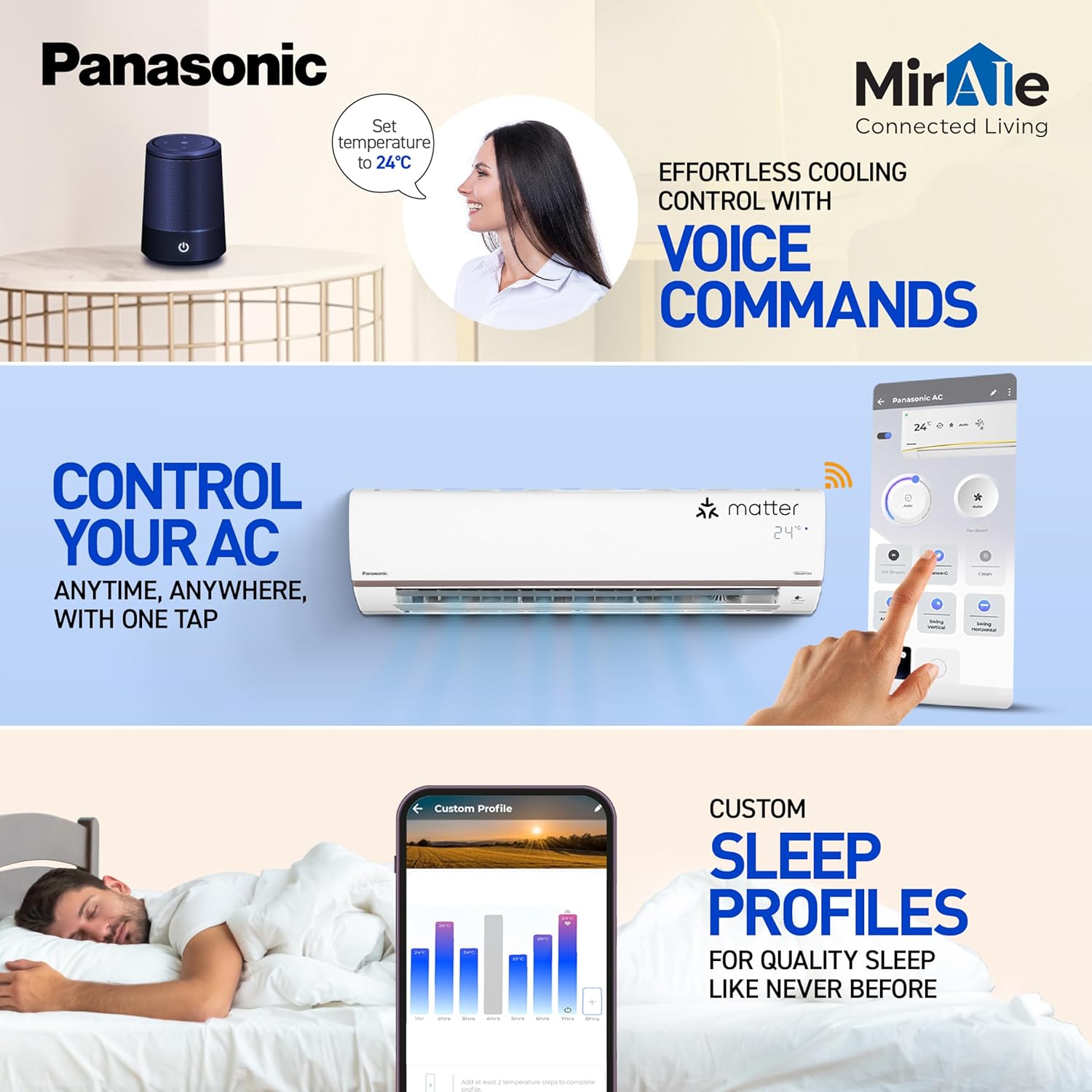 Panasonic 1.5 Ton 5 Star Wi-Fi Inverter Smart Split AC CS/CU-HU18BKYFM (Copper Condenser, 7 in 1 Convertible with True AI Mode, 4 Way Swing, nanoe X Air Purification Technology, CS/CU-HU18BKYFM, White)